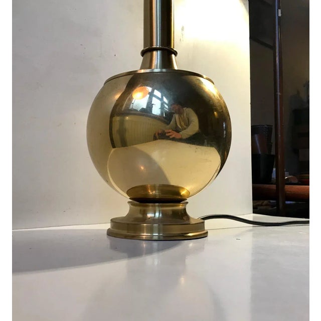 1970s Scandinavian Brass Table Lamp from ABO, 1970s For Sale - Image 5 of 8