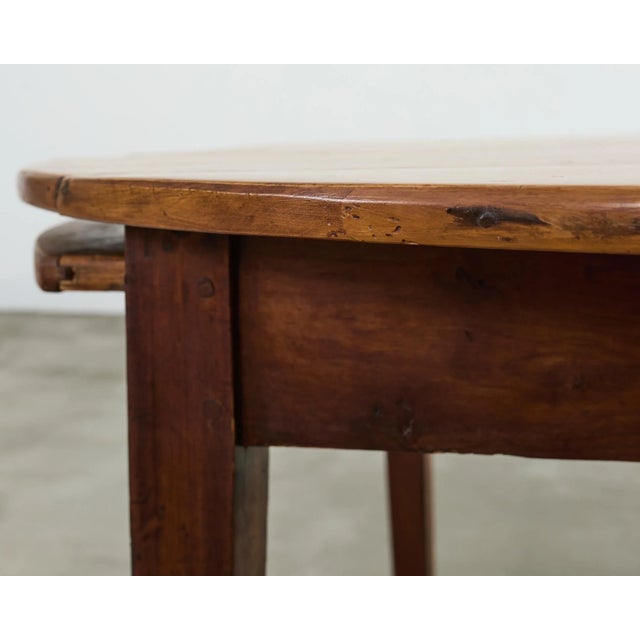 Country English Provincial Round Fruitwood Farmhouse Dining Table For Sale - Image 15 of 17