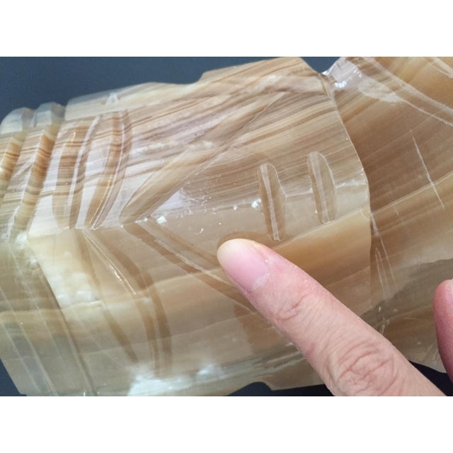Amber Large Carved Onyx Aztec Figure For Sale - Image 8 of 12