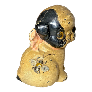 Antique Original Grace Drayton Cast Iron Hubley Dog Bee Coin Still Bank 1900s