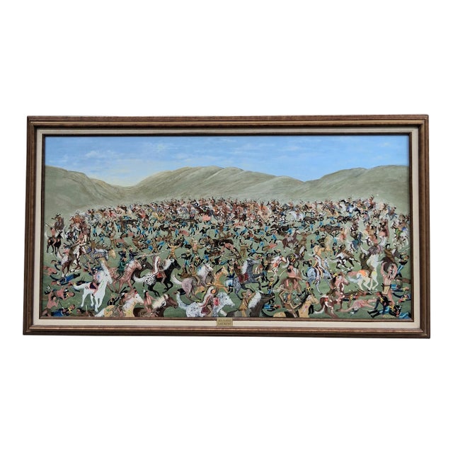 Late 20th Century General Custer's Last Battle Oil on Canvas by Justin Wilbur Morgan 1929-2009 For Sale