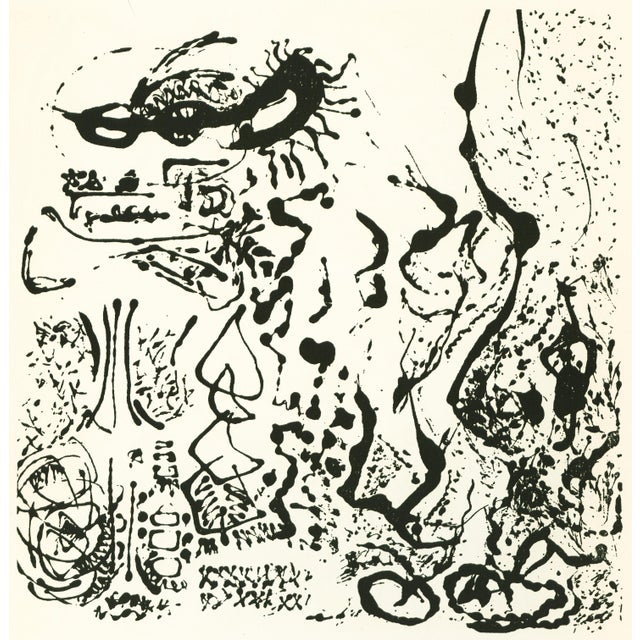 Extremely rare, original serigraph (silkscreen) after the black and white pour painting by Jackson Pollock, from the...
