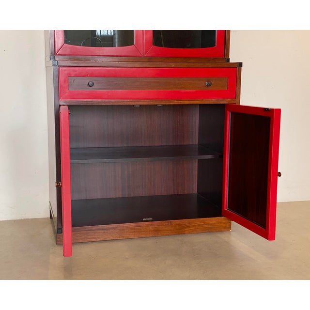 Black Rosewood and Vienna Straw Bookcase, 1960s For Sale - Image 8 of 18