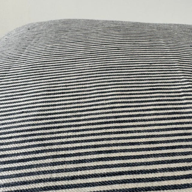 Libeco Workshop Stripe Pillow Cover in Blue and Natural Linen For Sale In Los Angeles - Image 6 of 6