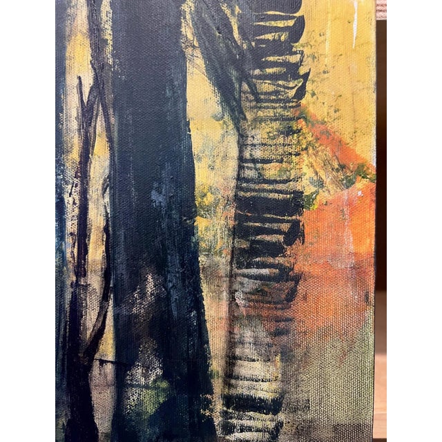 “Where the Birds Sing" Contemporary Impressionist Landscape With Trees in Black and Yellow by Mill Valley Artist Mary Anne McKernie For Sale - Image 4 of 9