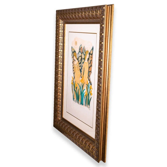 Contemporary Mid 20th Century Gemini Zodiac Hand Signed Contemporary 117/250 Framed Lithograph by Judith Bledsoe For Sale - Image 3 of 9