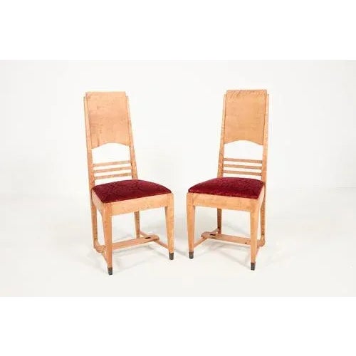 Brown Art Nouveau Chairs from Alfred Grenander, Set of 8 For Sale - Image 8 of 13