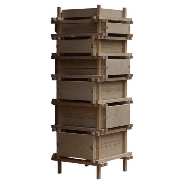 Wood Soft Futurism Jenga Chest of Drawers in Ash Wood by Filippo Andrighetto For Sale - Image 7 of 7