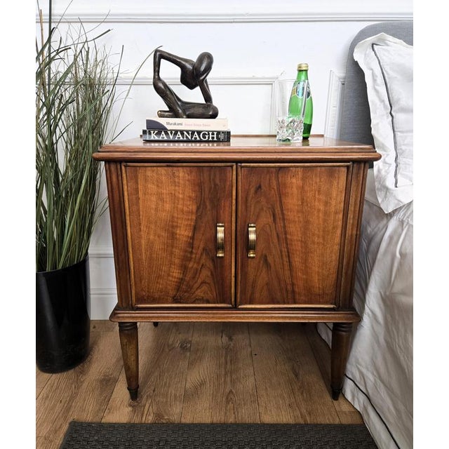 Mid-Century Italian Wood Bedside Tables, 1950s, Set of 2 For Sale - Image 3 of 11