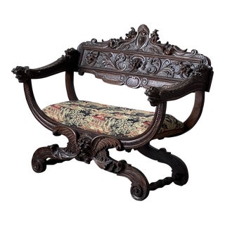 19th Century Neo Gothic Bench For Sale