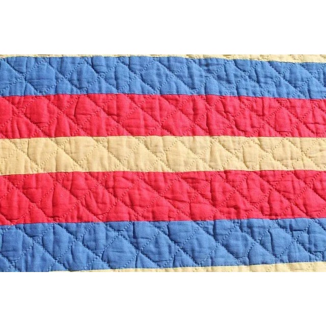 Antique Split Bars Quilt From Pennsylvania For Sale - Image 4 of 9