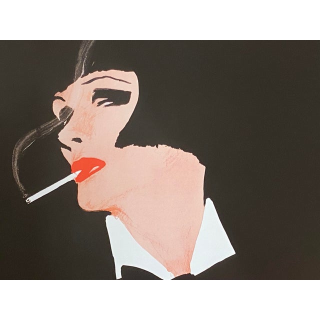 Woman with Carnation Poster by René Gruau, 1981 For Sale - Image 4 of 15