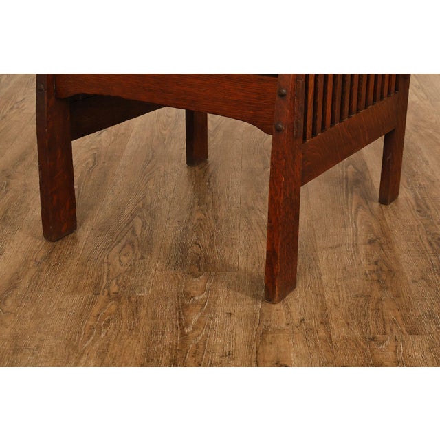 Michigan Chair Company Arts And Crafts Oak Armchair For Sale - Image 14 of 18
