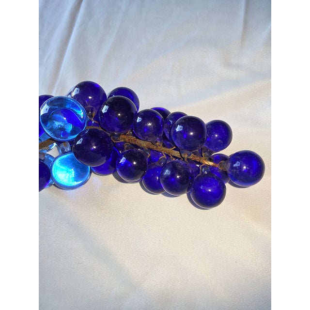 1940s Cobalt Blue Murano Glass Drop Grape Cluster For Sale - Image 5 of 7