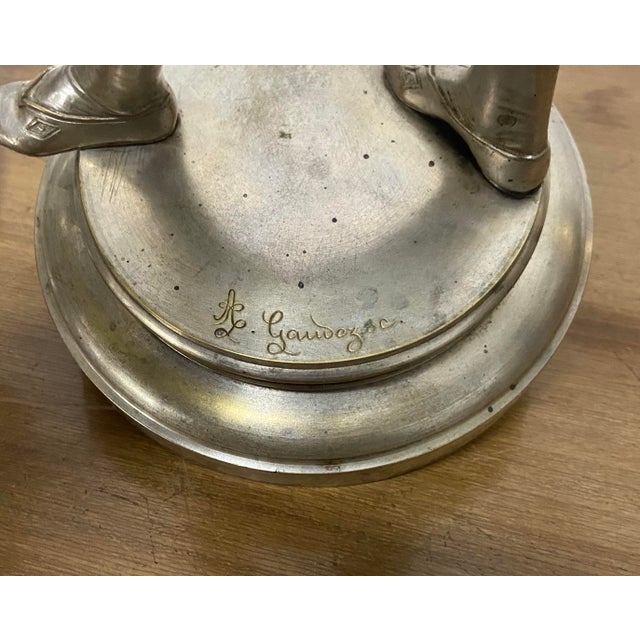 Belle Époque Silvered Bronze Sculptures from Adrien Etienne Gaudez, 1890s, Set of 2 For Sale - Image 10 of 14