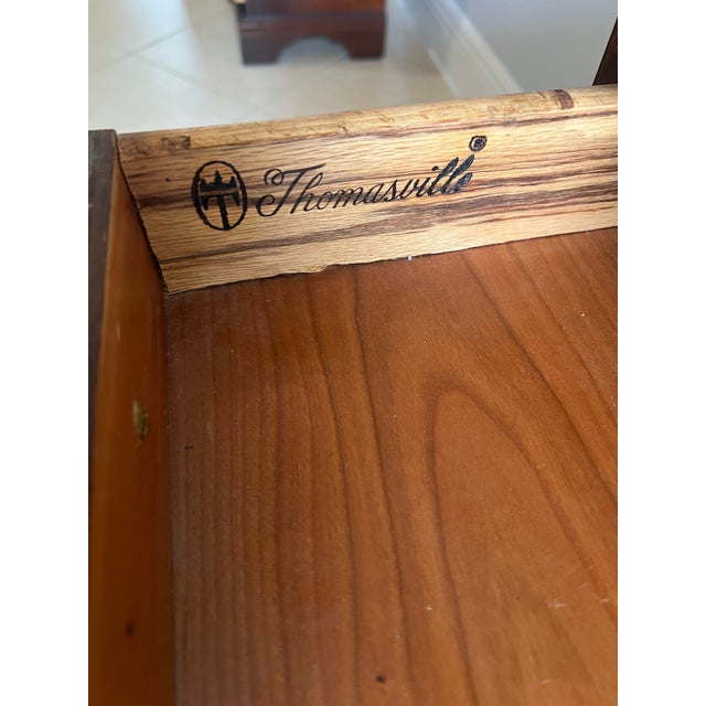 Brown Vintage Thomasville 4 Drawers Nightstand /End Table For Sale - Image 8 of 9