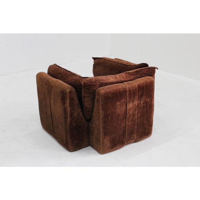 1970s Vintage Italian Brown Lounge Chair, 1970s For Sale - Image 5 of 13