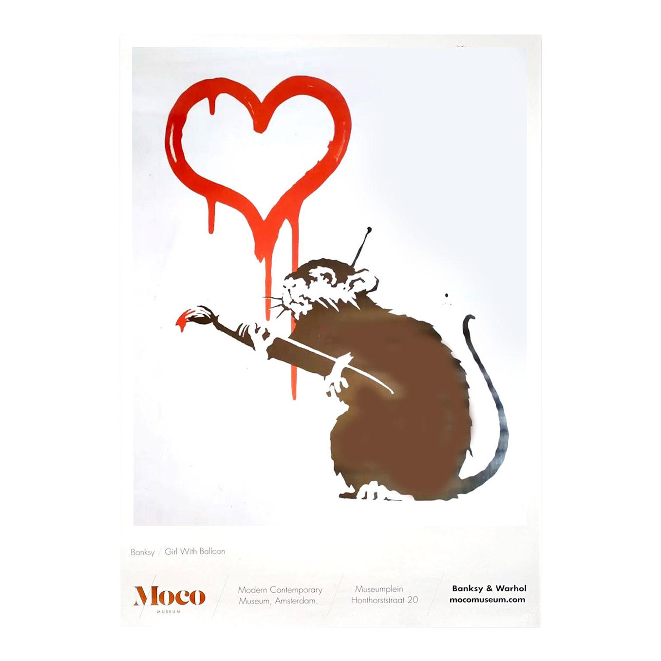 Banksy Love Rat Exhibition Poster Moco Museum | Chairish