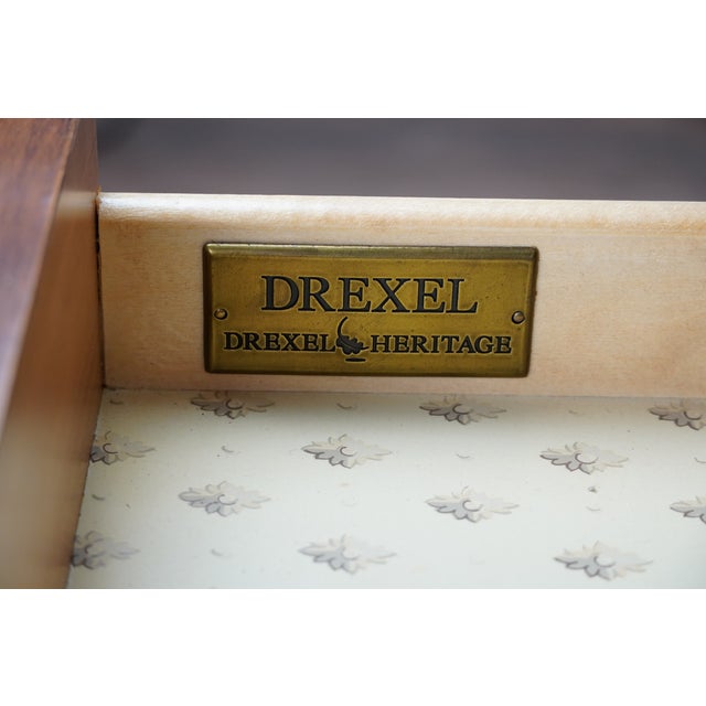 Vintage French Louis XVI Style Walnut One Drawer End Table by Drexel Heritage For Sale - Image 4 of 6