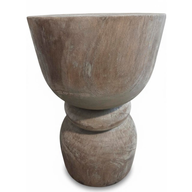 Brutalist Brutalist Weathered Teak Stools (Pair) For Sale - Image 3 of 6