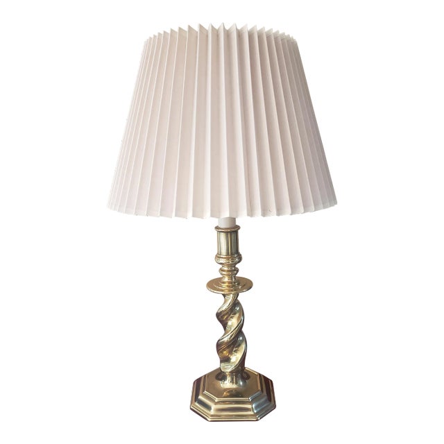 Stiffel Brass Barley Twist Table Lamp - 2 Available For Sale