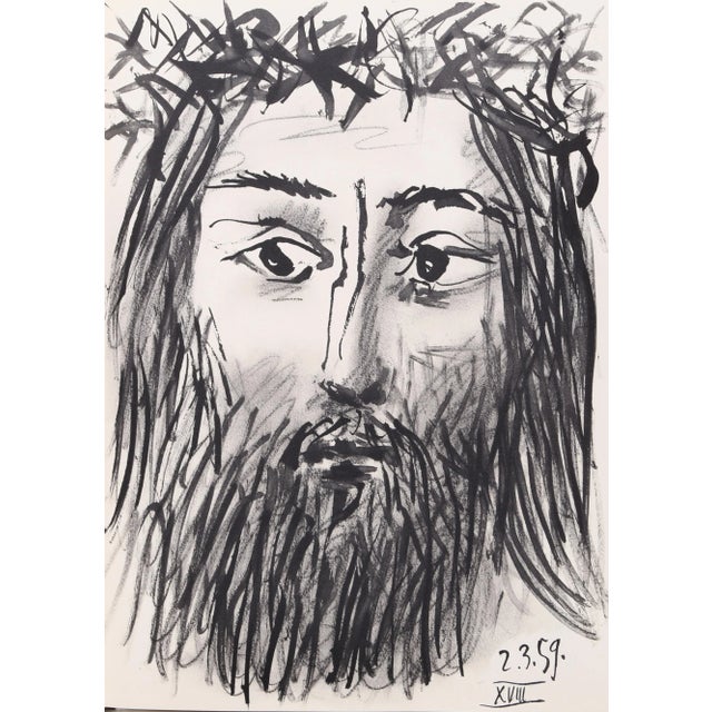 Impressionist 1980s "Portrait of Jesus from Toros y Toreros 28" Lithograph After Pablo Picasso For Sale - Image 3 of 3