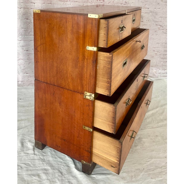 19th Century English Campaign Chest of Drawers, For Sale - Image 4 of 13