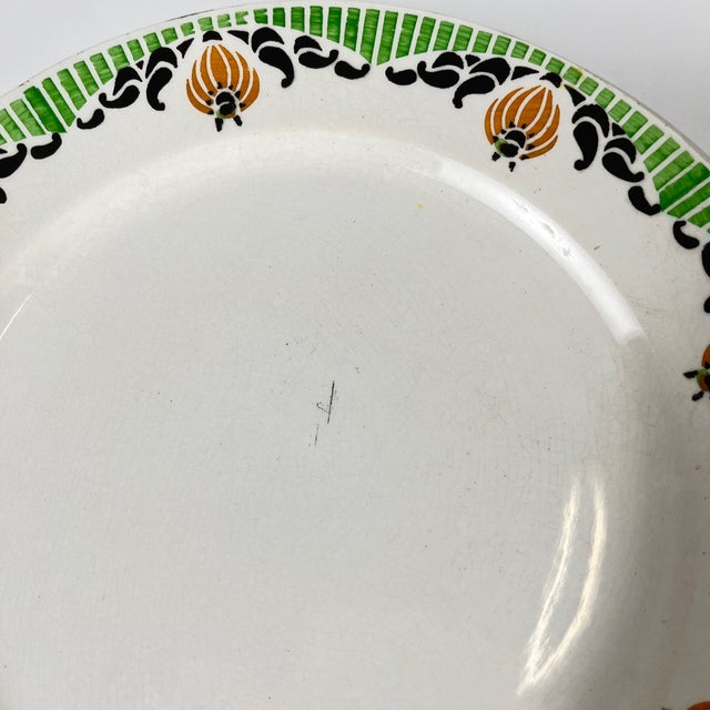 Ceramic Vintage Maroussia Dinner Plates from Sarreguemines, 1930s, Set of 4 For Sale - Image 7 of 9