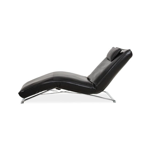 Jonas Lounger in Black Leather with Jeremiah Chrome Frame from Koinor For Sale - Image 13 of 14
