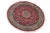 Shabby Chic Art Nouveau 1990's Kashan Pak-Persian Pink/Gray Wool Round Rug- 6'1'' X 6'2'' For Sale - Image 3 of 9