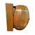 1960s Mid-Century Japanese Teak Barrel Mini Bar Cabinet With Brass Details For Sale - Image 4 of 5