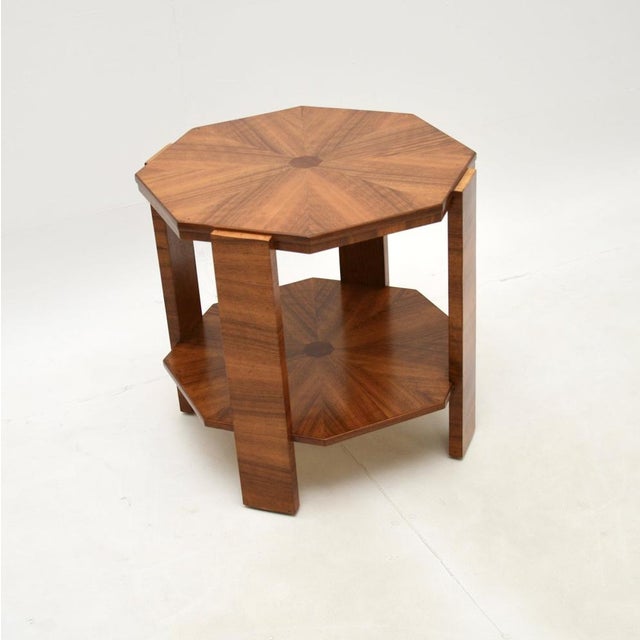 Mid-Century Modern Art Deco Walnut Occasional Coffee Table, 1930s For Sale - Image 3 of 7