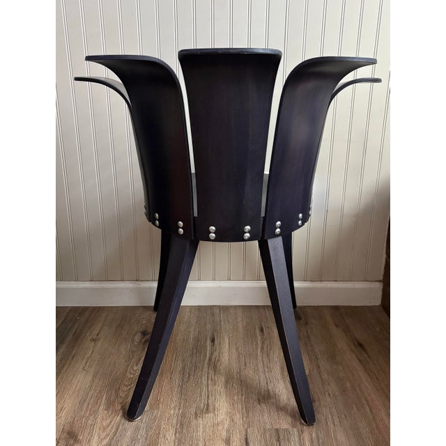 Vintage King Harold Bentwood Flower Chair Miro Harold Ebonized Ink Black 80s VTG For Sale In Aspen - Image 6 of 12