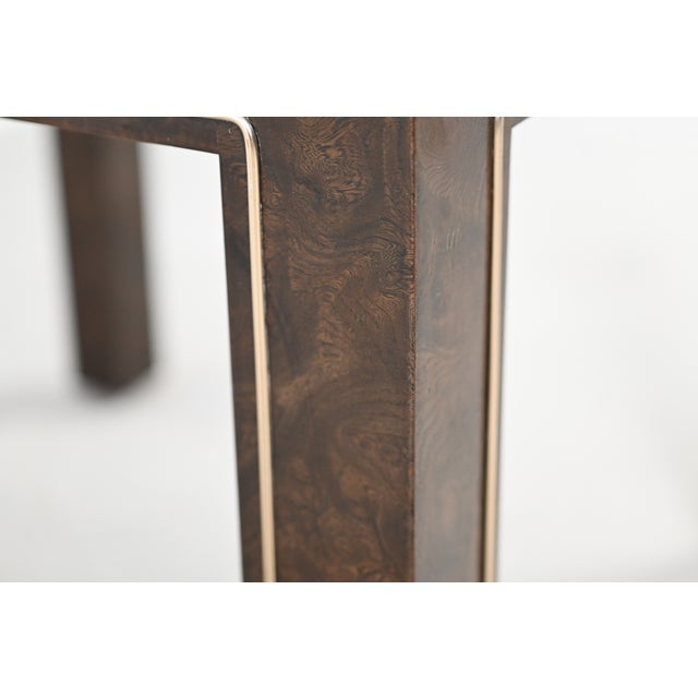 Mastercraft Burled Elm and Brass Accent Side Table For Sale - Image 16 of 18