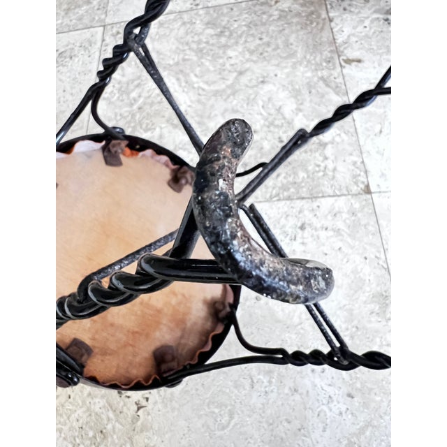 Antique Restored Early 20th C. Child's Twisted Wrought Iron Ice Cream Parlor Chair For Sale - Image 13 of 13