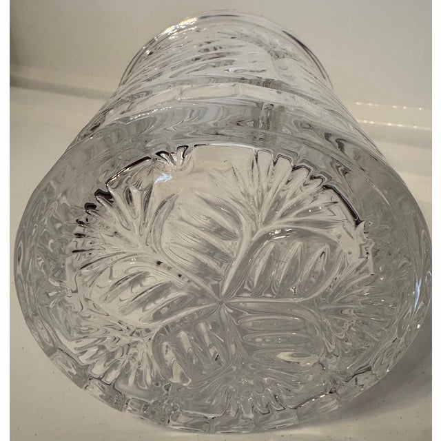 Vintage Pressed Glass Biscuit Jar With Lid – Cut Crystal Style Candy Jar (In the Style of Traditional Cut Crystal Patterns) For Sale In Houston - Image 6 of 12