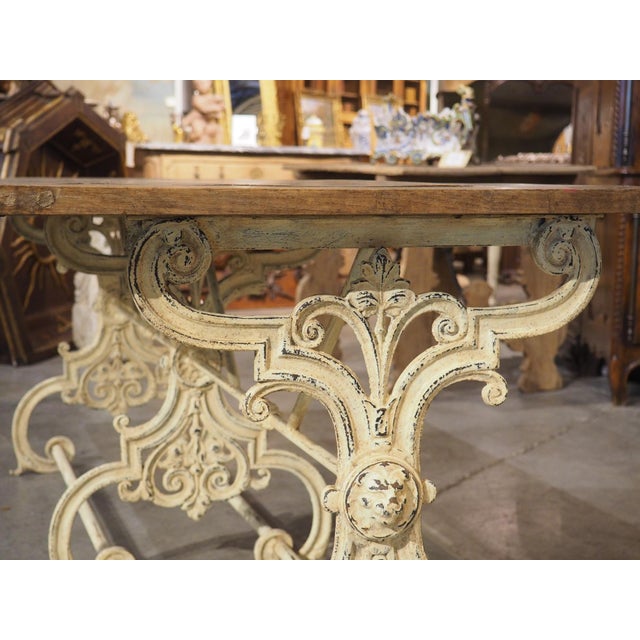 Antique French Painted Cast Iron and Oak Table From Alsace, Circa 1900 For Sale In Dallas - Image 6 of 18