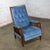 Wood Mid to Late 20th Century Neoclassic Reclining Armchair Blue Chenille Fabric by Burris Industries For Sale - Image 7 of 18