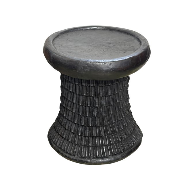 Stunning Vintage Lg Tribal Nobility Bamileke Stool/Table Cameroon 19" H For Sale - Image 12 of 12