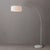 Mid-Century Modern 1960s Morelli Float Floor Lamp - 92" Mid Century Modern Arc Lamp, Satin Nickel Finish, White Linen Shade, White Marble Base For Sale - Image 3 of 4