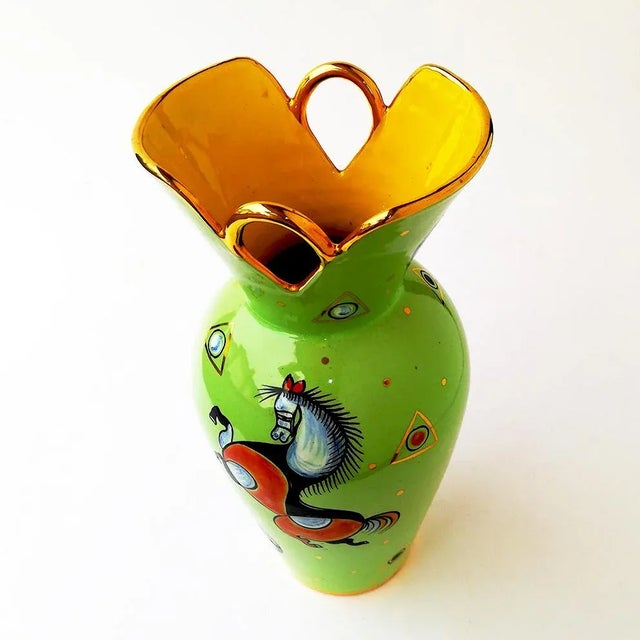 Italian Ceramic Vase by S. Volpi for Deruta, 1950s For Sale - Image 3 of 6