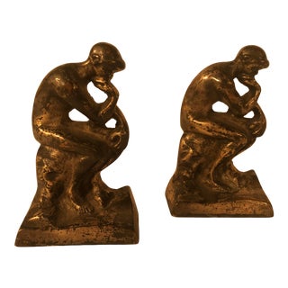 Rodin's 'The Thinker' Bronze Bookends - a Pair For Sale