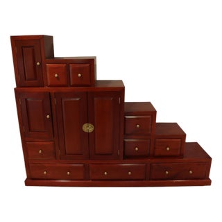 Kaidan Tansu Step Chest With Brass Hardware For Sale