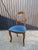 Blue Louis Philippe Chairs in Walnut and Blue Velvet, 1950s, Set of 5 For Sale - Image 8 of 15
