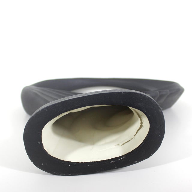 Art Nouveau Black Ceramic Flying Dancing Woman Sculpture 19” Tall For Sale - Image 10 of 13