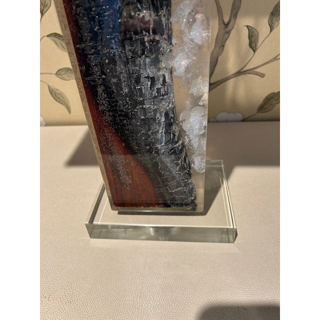 Lucite and Petrified Wood Table Lamps by Made Goods -a Pair For Sale In Philadelphia - Image 6 of 10