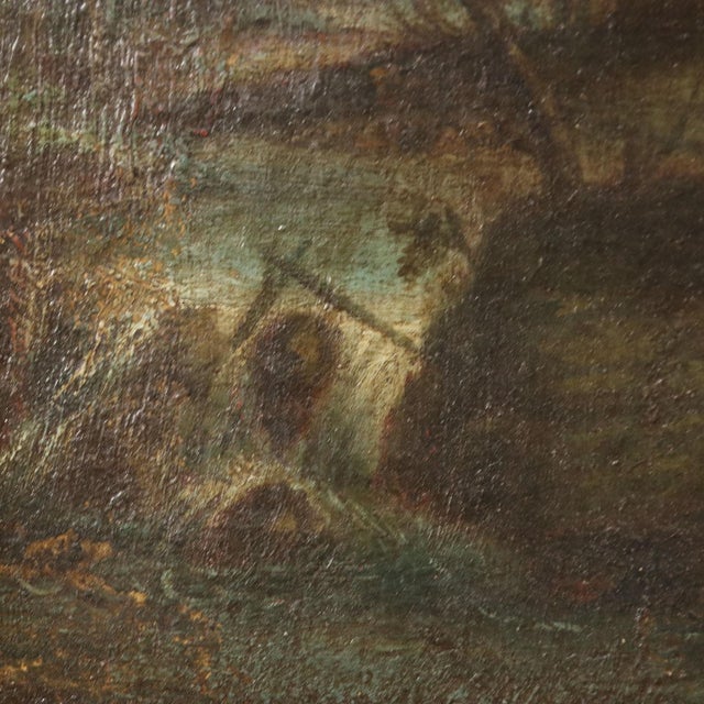 Landscape Composition, 18th Century, Oil Painting on Canvas, Framed For Sale - Image 7 of 10