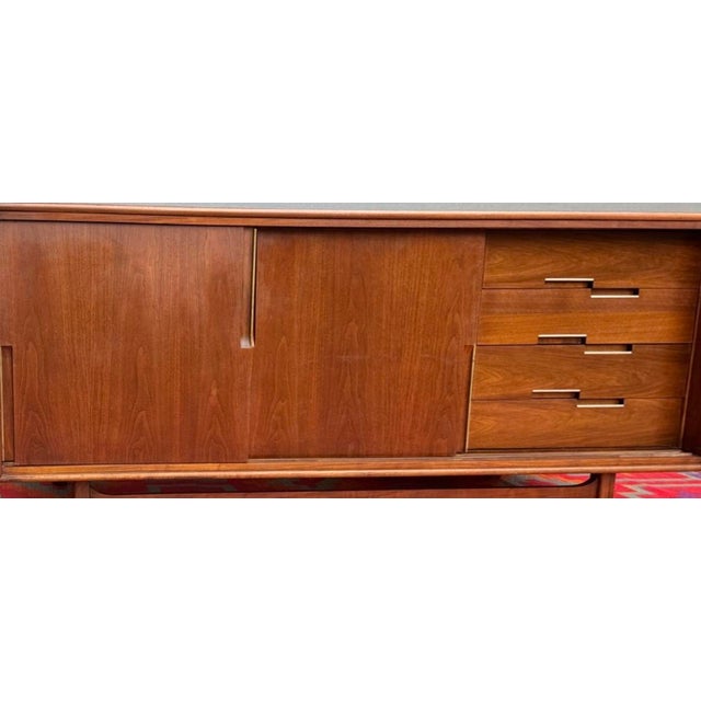 Mid Century Walnut and Brass Dresser, Credenza by Designer Merton Gershun for Cavalier For Sale - Image 15 of 18