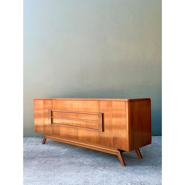 Vintage Mid-Century Modern Wood Credenza For Sale - Image 9 of 12