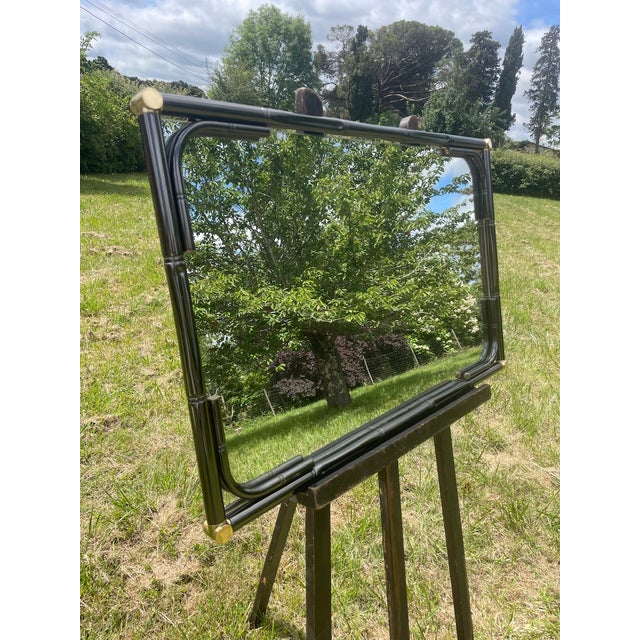 Vintage Rectanglar Wall Mirror in Tubular Metal and Brass, 1970s-1980s For Sale - Image 15 of 18